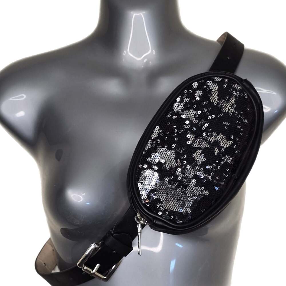 Steve Madden Black Sequin Belt Bag / Fanny Pack
